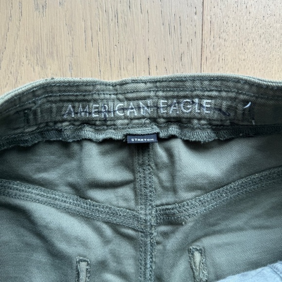 American Eagle Olive Stretch Shorts - Picture 2 of 4
